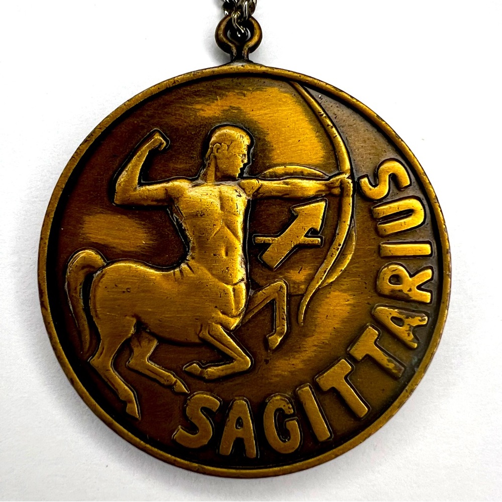 Sagittarius Horoscope Star Sign Necklace Pendant With Chain Vintage Lorac